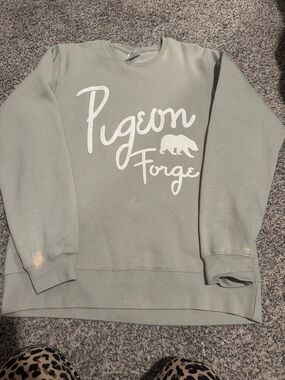 Pigeon Forge Graphic Sweatshirt in Sage with White Script